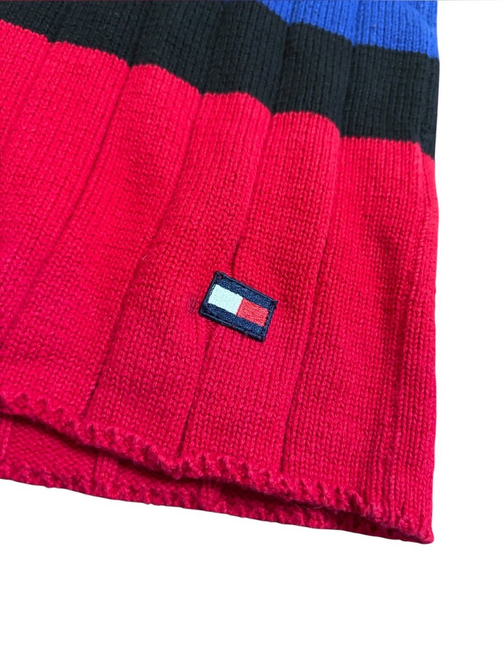 Vintage Tommy Hilfiger Colorblock Rib Knit Sweater Y2K 90s - Picture 4 of 6